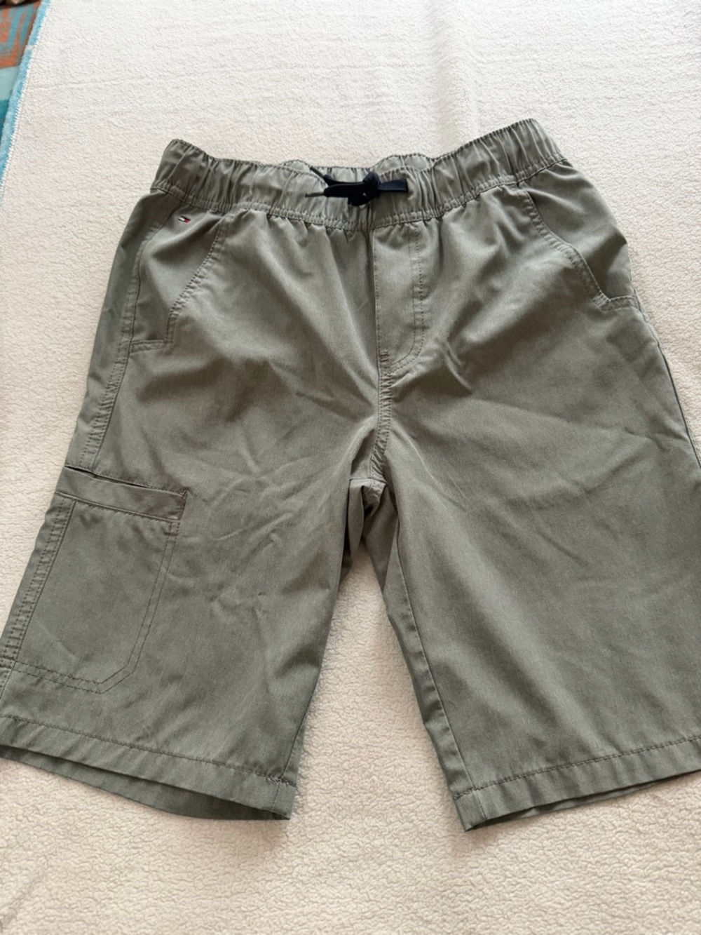 Tommy Hilfiger Olive Green Elastic-Waist Cargo Shorts